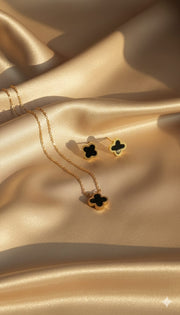 Simple Luxury Gold Stainless Steel Flora Design Pedant Set For Women/Girls
