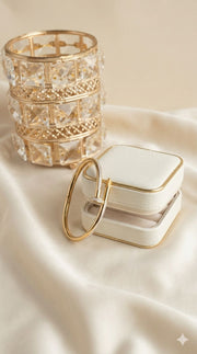 The Signature Nail Bangle in Radiant Gold with – Hand-Set Crystals