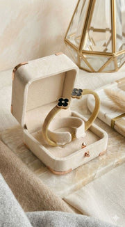 The Midnight Flora Design - Premium Gold stainless steel Hand Cuff For Women/Girls