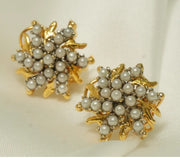VINTAGE PEARL GOLD SHINE STUDS EARRINGS