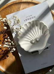 Elegant White Pearl Stud Earrings